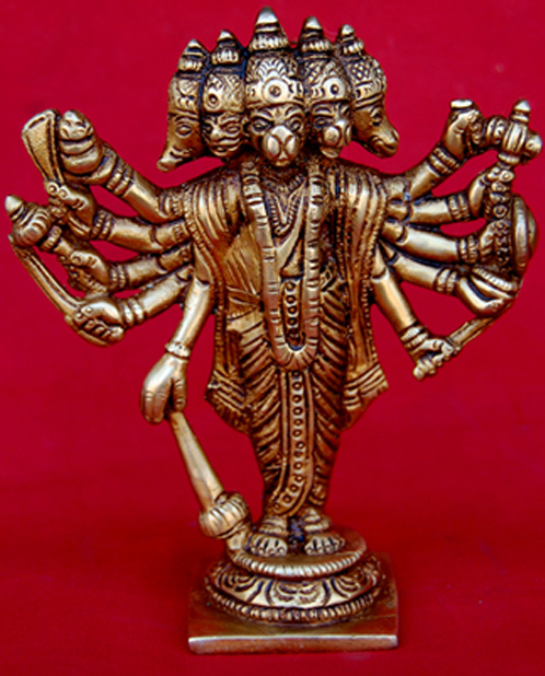 Brass Panchmukhi Hanuman Statue ( C240) - Balaji Handicrafts